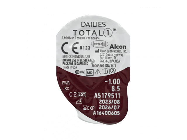 Dailies Total1® (30 лещи + 5 подарък) Еднодневни контактни лещи с Воден градиент (30 + 5 броя-подарък)