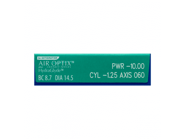 Air Optix® HydraGlyde® for Astigmatism (3 лещи) + Подарък разтвор Opti-Free Pure Moist 60 ml с контейнер астигматични контактни лещи