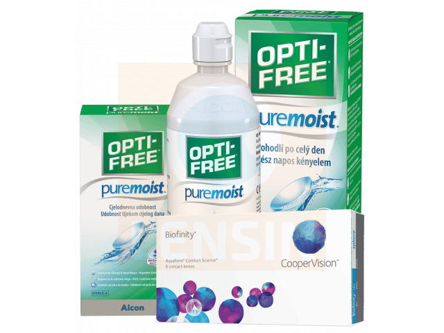 Biofinity® (2 лещи) + Разтвор Opti-Free Pure Moist 300 ml Пакет с Biofinity